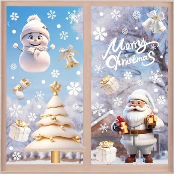 251PCS 3D Christmas Snowflake Window Clings - Holiday Decorations for Glass - Picture 3 of 8